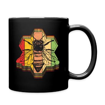 Imkerei Biene Retro Honig Bienenzucht Imker - Tasse einfarbig - Schwarz - Rechts