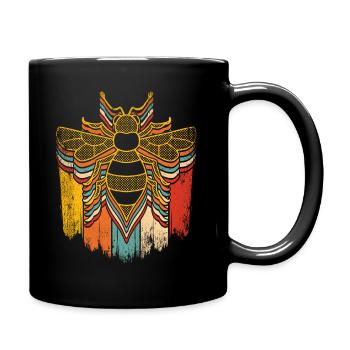 Imkerei Biene Retro Honig Bienenzucht Imker - Tasse einfarbig - Schwarz - Rechts