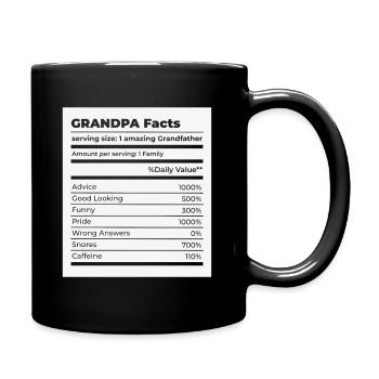 Grandparents Day Best Amazing Grandpa Facts - Full Colour Mug - black - Right