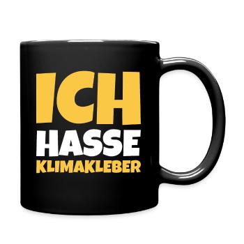 Straße ankleben Protest - Tasse einfarbig - Schwarz - Rechts