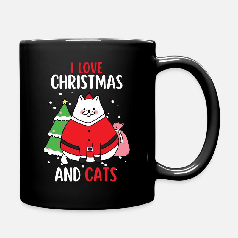 J’aime Noël et Chats Chat Noël - Mug uni - noir