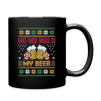 Bière de Noël Bière de Noël Verre à bière drôle - Mug uni - noir - Droite