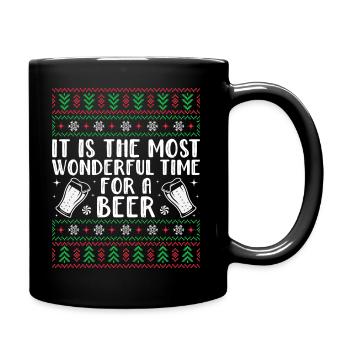 Christmas Beer Beer Christmas Funny Beer Glass - Full Colour Mug - black - Right