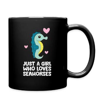 Just a Girl Who Loves Seahorses - Full Colour Mug - black - Right