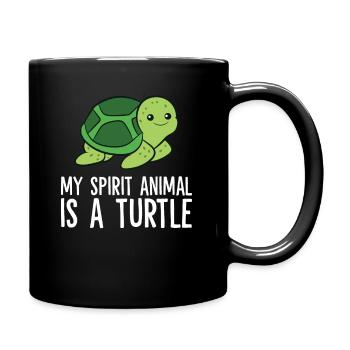 My Spirit Animal Is A Turtle Love Turtles - Full Colour Mug - black - Right