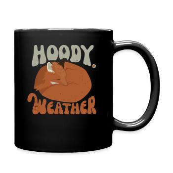 Renard météo à capuche - Mug uni - noir - Droite