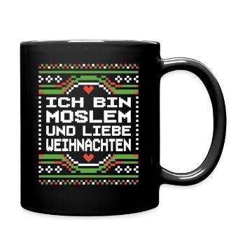 Ich bin Moslem und liebe Weihnachten - Tasse einfarbig - Schwarz - Rechts