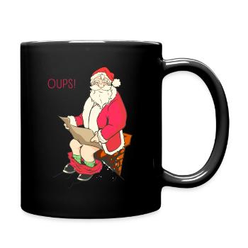 Santa Claus Poo Schornstein - Tasse einfarbig - Schwarz - Rechts