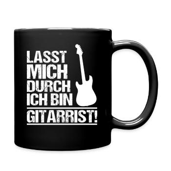 Lasst mich durch, ich bin Gitarrist! - Tasse einfarbig - Schwarz - Rechts