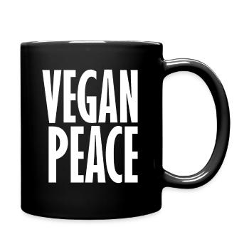 Vegan Peace - Veganer Spruch - Tasse einfarbig - Schwarz - Rechts
