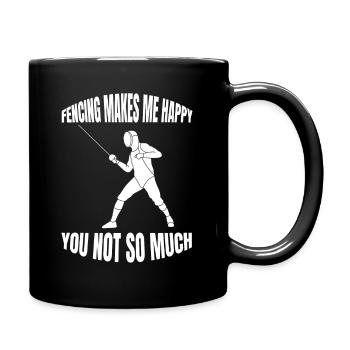 Fechten witziger Spruch lustige Fechter Kampfsport - Tasse einfarbig - Schwarz - Rechts