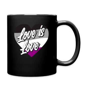 Asexuell Flagge Stolz Liebe - Tasse einfarbig - Schwarz - Rechts