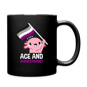Asexuell Axolotl - Tasse einfarbig - Schwarz - Rechts