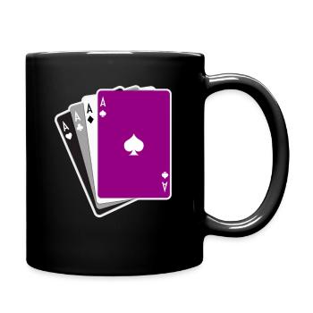 Asexuell Karten Flagge - Tasse einfarbig - Schwarz - Rechts
