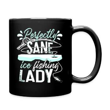 Parfaitement sain d’ Pêche sur glace Dame Pêcheuse Pêcheur - Mug uni - noir - Droite