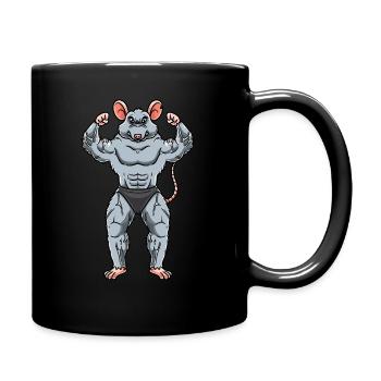 Rat Fitness Gym Motivation - Full Colour Mug - black - Right
