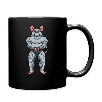Rat Fitness Gym Motivation - Full Colour Mug - black - Right