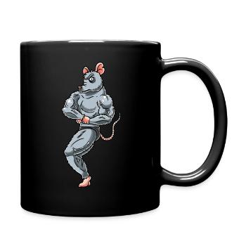 Ratte Fitness Fitnessstudio Motivation - Tasse einfarbig - Schwarz - Rechts