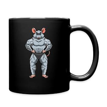 Rat Fitness Gym Motivation - Full Colour Mug - black - Right