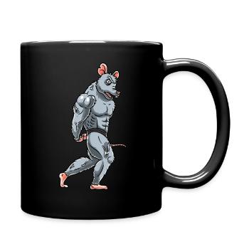 Rat Fitness Gym Motivation - Full Colour Mug - black - Right