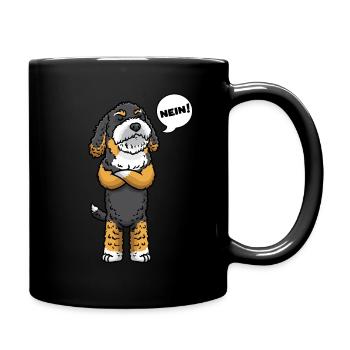 Bernedoodle Hund Stur Nein - Tasse einfarbig - Schwarz - Rechts