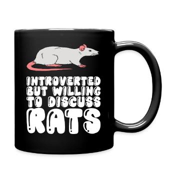 Introverti parlant des rats - Mug uni - noir - Droite