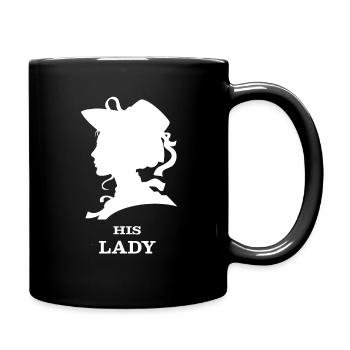 His Lady white couple design Her Gent - Full Colour Mug - black - Right