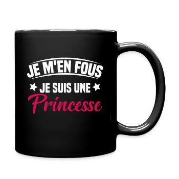 je m'en fou je suis une princesse - Mug uni - noir - Droite