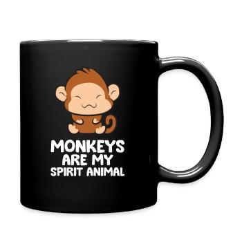 Monkeys Are My Spirit Animal Funny Monkey Lover - Full Colour Mug - black - Right