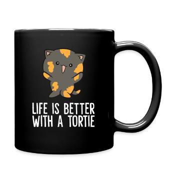 La vie est meilleure avec une tortue mignonne - Mug uni - noir - Droite