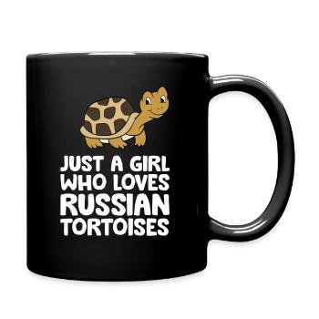 Nur ein Mädchen, das russische Landschildkröten - Tasse einfarbig - Schwarz - Rechts