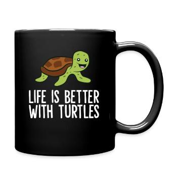 Funny Turtle Owner Life Is Better With Turtles - Full Colour Mug - black - Right