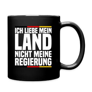 Ich Liebe Mein Land Nicht Meine Regierung - Tasse einfarbig - Schwarz - Rechts