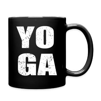 Yoga White Grung Fun Shirt Training Power Strength - Full Colour Mug - black - Right
