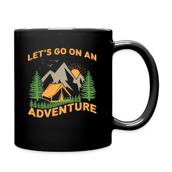 Abenteuer Berge Campen Wandern Klettern - Tasse einfarbig - Schwarz - Rechts