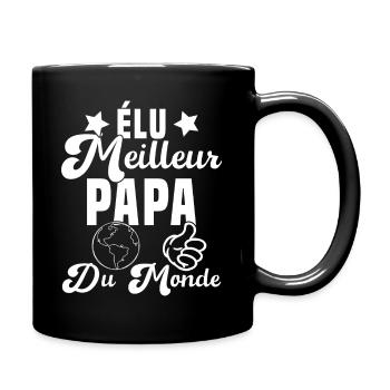 Élu Meilleur Papa Du Monde Fête Des Pères - Mug uni - noir - Droite