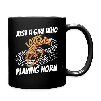 Musikinstrument Tenor Noten Tenorhorn Barithorn - Tasse einfarbig - Schwarz - Rechts