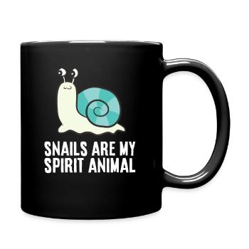 Schnecken sind mein Seelentier Kawaii Schnecke - Tasse einfarbig - Schwarz - Rechts