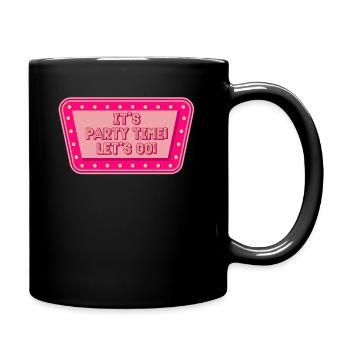 Party Time Retro Light Glowing Street Sign - Full Colour Mug - black - Right