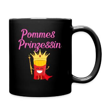 Pommes Prinzessin Fritten Kartoffel - Tasse einfarbig - Schwarz - Rechts