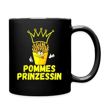 Pommes Prinzessin Kartoffel Pommeskrone - Tasse einfarbig - Schwarz - Rechts