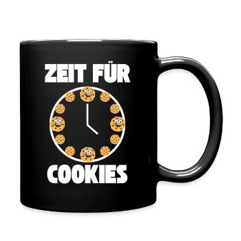 Zeit für Cookies Kekse Gebäck Plätzchen - Tasse einfarbig - Schwarz - Rechts