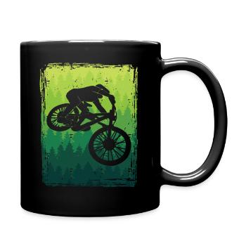 Mountainbike Fahrrad Biker Mountain Biking - Tasse einfarbig - Schwarz - Rechts