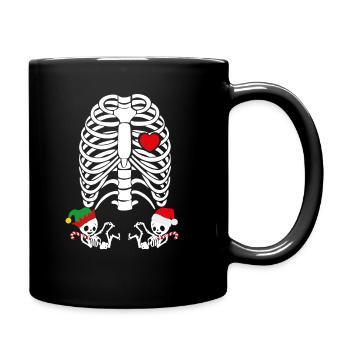 Gémeaux Grossesse Squelette de Noël - Mug uni - noir - Droite