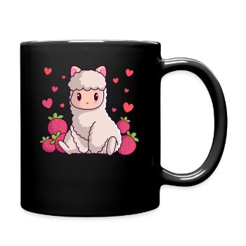 Lama fraise mignon Pas de lama Prob-lama Alpaga Lamas - Mug uni - noir - Droite