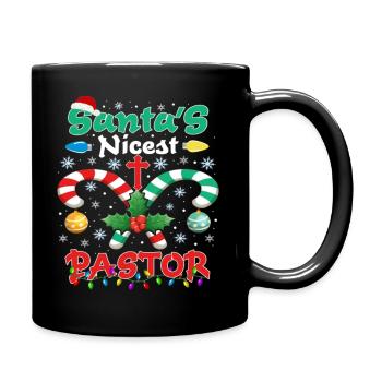 Santa's Nicest Pastor Christmas Religious - Full Colour Mug - black - Right