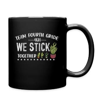 Team Fourth Grade We Stick Together Cactus Back - Full Colour Mug - black - Right