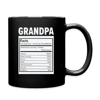 Grandparents Day Best Amazing Grandpa Facts - Full Colour Mug - black - Right