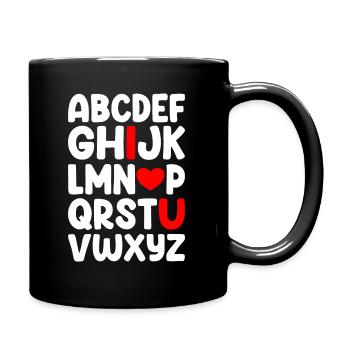 ABC Je t’aime - Alphabet doux - Mug uni - noir - Droite