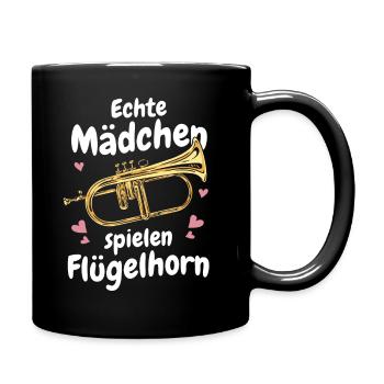 Flügelhorn Flügelhornist Horn Instrument - Tasse einfarbig - Schwarz - Rechts